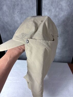 ExOfficio Beige Nylon Wide Brim Sun Hat w/ Neck Cape UPF Outdoor Hiking